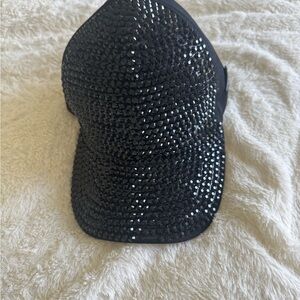Black Rhinestone Cap